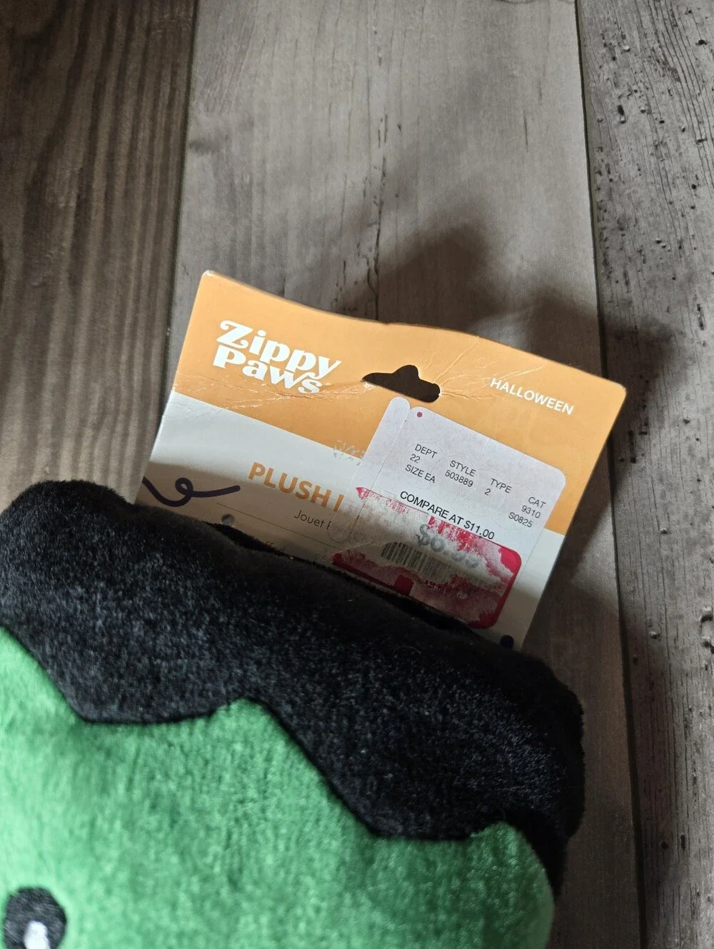 NWT ZippyPaws Frankenstein Plush Dog Toy – Green & Black – Halloween